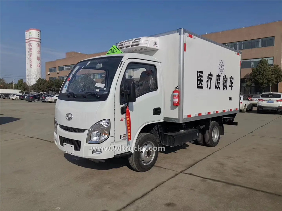 6 tire Yuejin 2000kg medical waste transfer truck