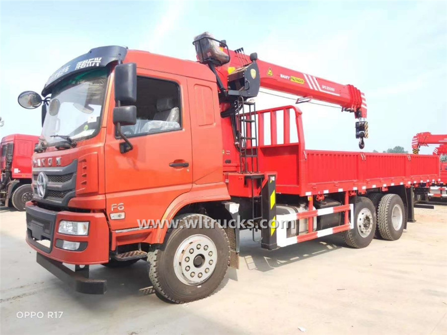 6x4 Dayun truck mounted Sany Palfinger crane with 20 tons capacity