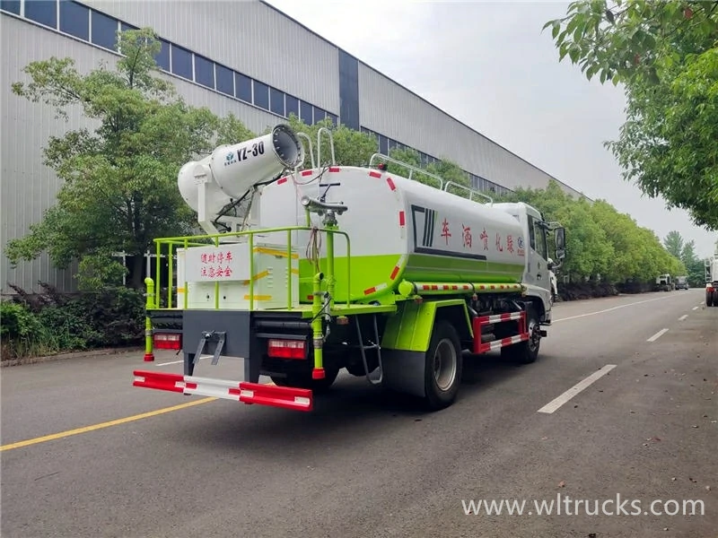 Dongfeng 12cbm water tank truck 40m disinfection fog cannon