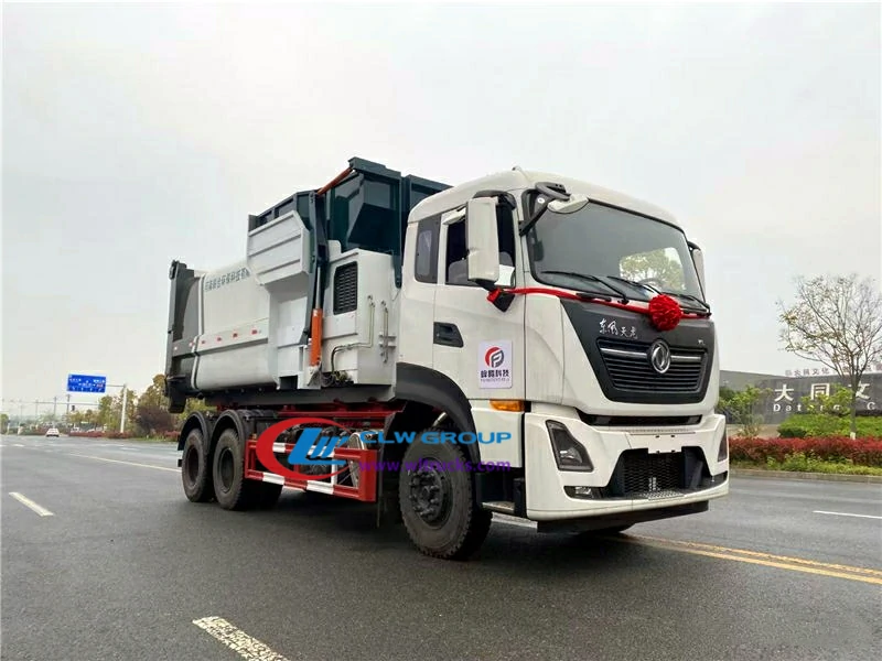 hydraulic lifter garbage truck with 18 ton Compactor Garbage Station