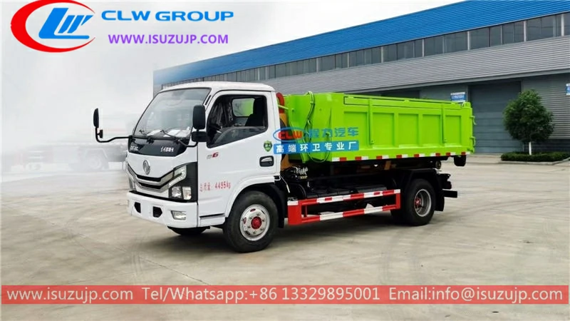 Construction waste transportation expert-Dongfeng 5t hook arm lifting garbage truck