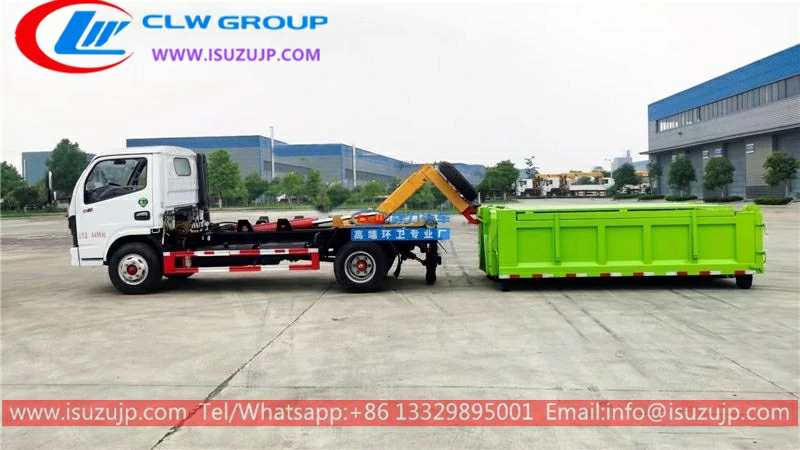 Dongfeng 5 tonne hook arm garbage truck