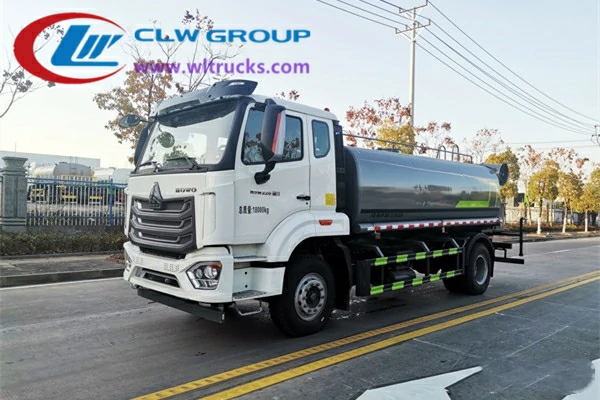 SINOTRUK HOWO MAX 15 ton stainless steel water tanker